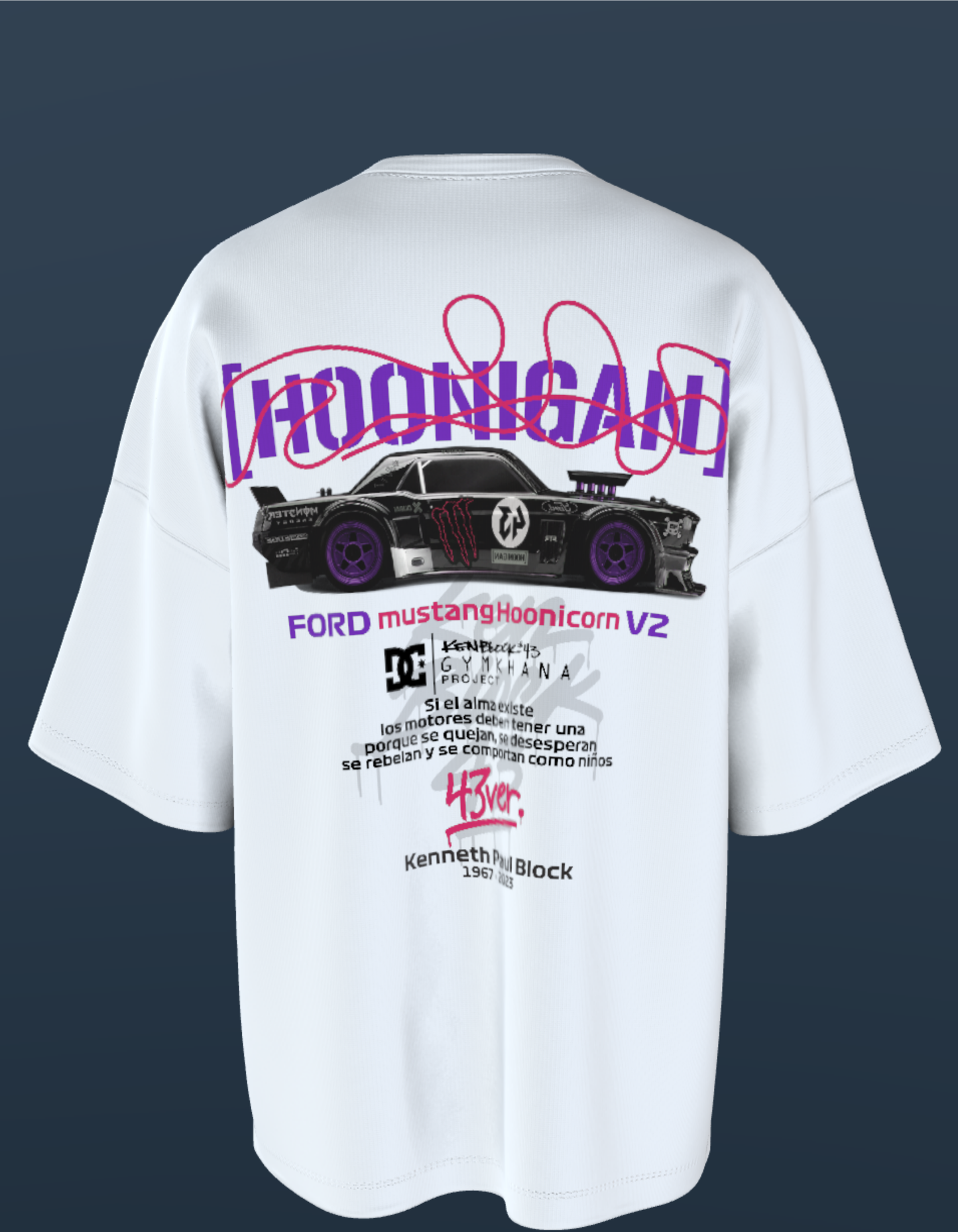 Oversized Premium Cotton T-Shirts - Ford Mustang Hoonigan