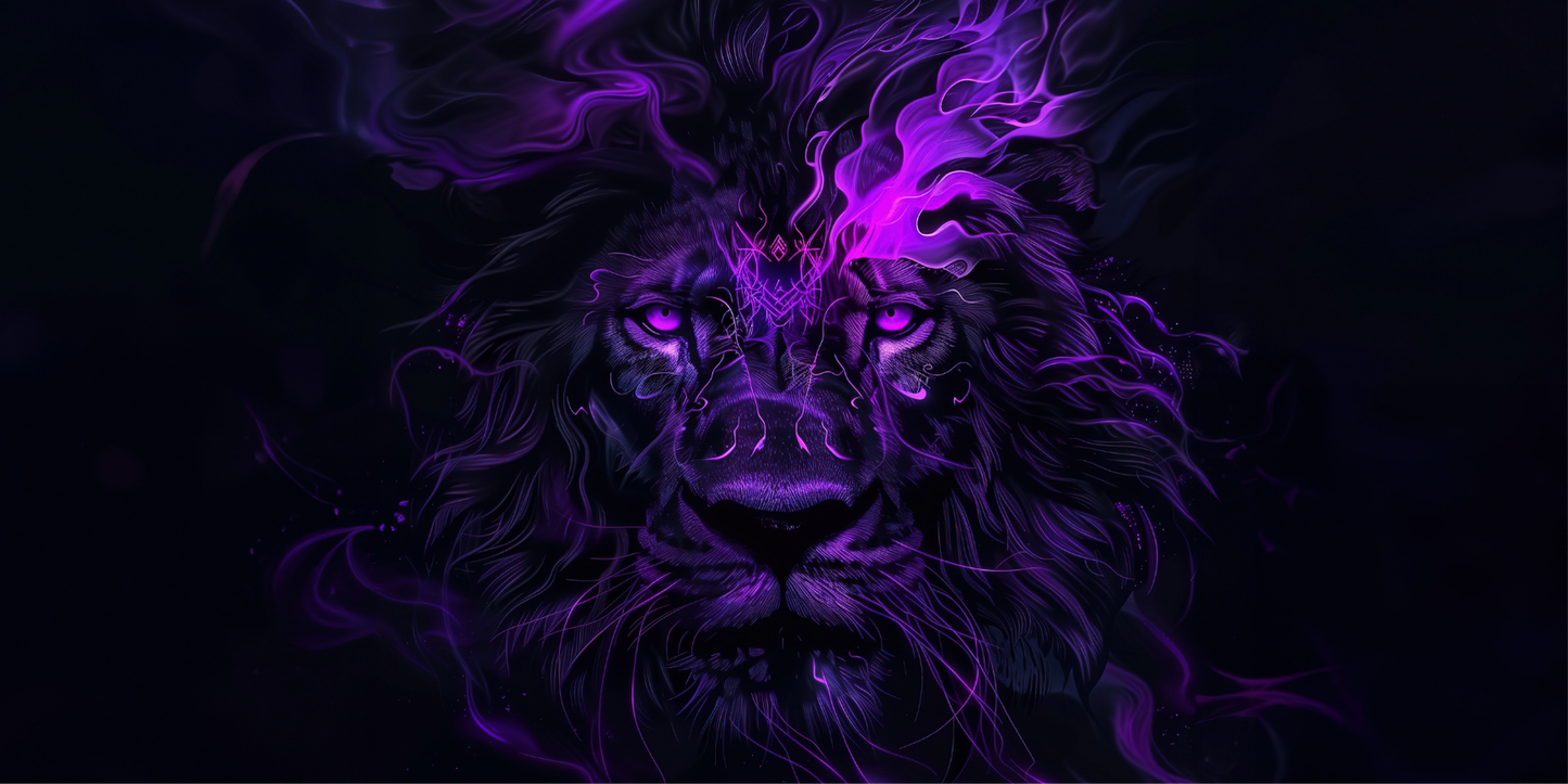 Extra Large Mouse Pad - Neon Lion