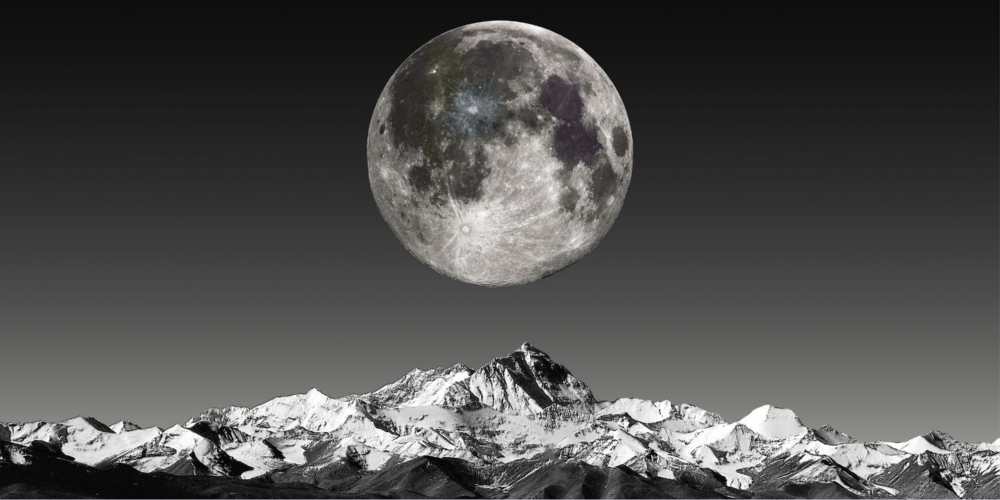 Extra Large Mouse Pad - Moon over Mountains