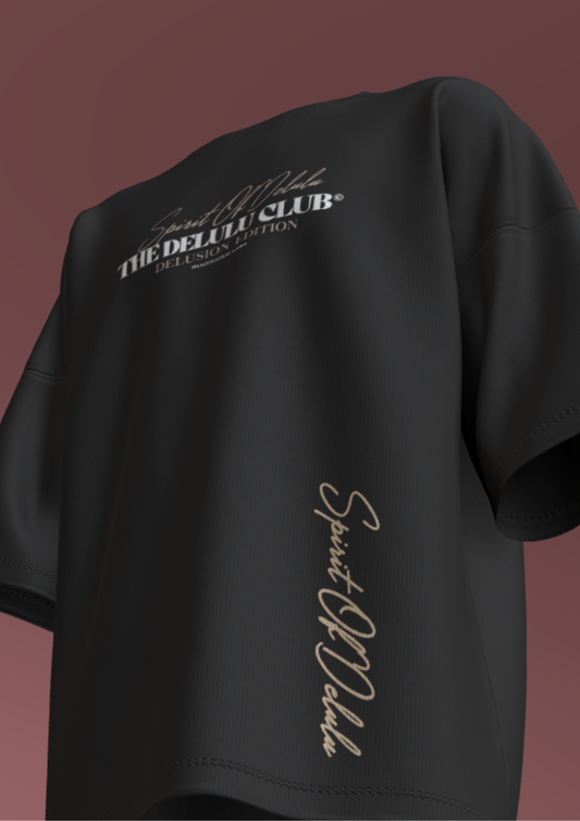 IIM SHILLONG - BLACK DELULU - PREMIUM 220 GSM OZ T-SHIRT