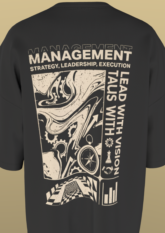 IIT HYDERABAD - THE UPPER MANAGEMENT - PREMIUM 220 GSM OVERSIZE T-SHIRT - BLACK