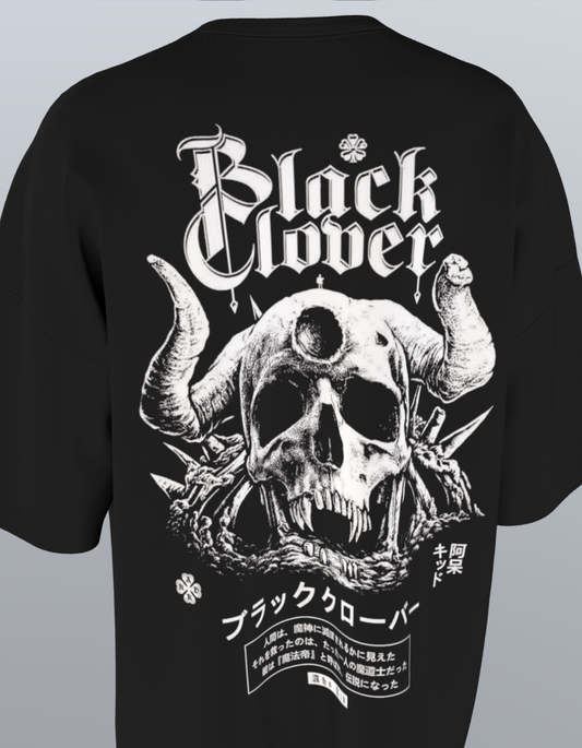 Oversized Anime T-Shirt Level 1: Black Clover "Asta Devil Form Skull"