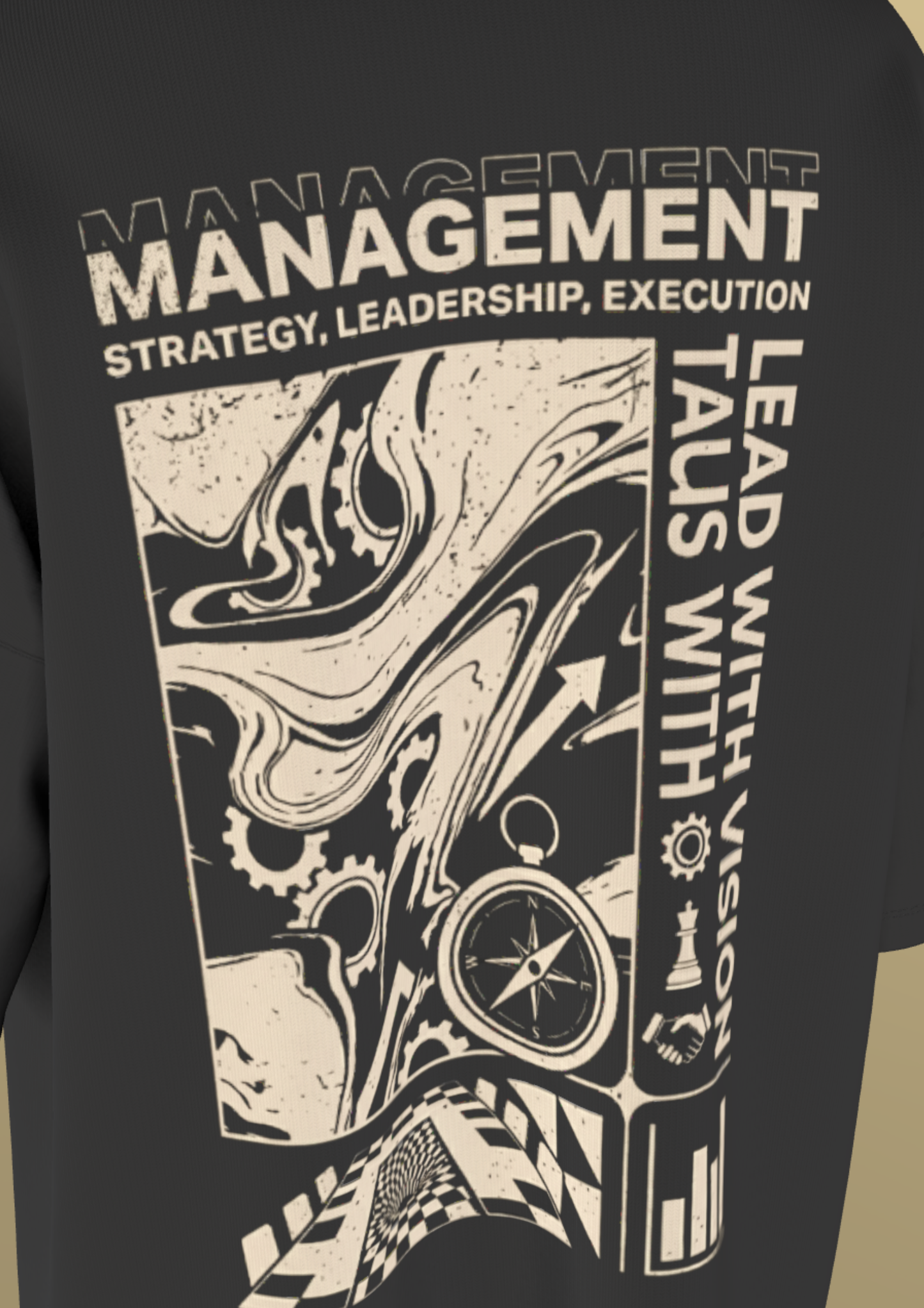 IIT HYDERABAD - THE UPPER MANAGEMENT - PREMIUM 220 GSM OVERSIZE T-SHIRT - BLACK