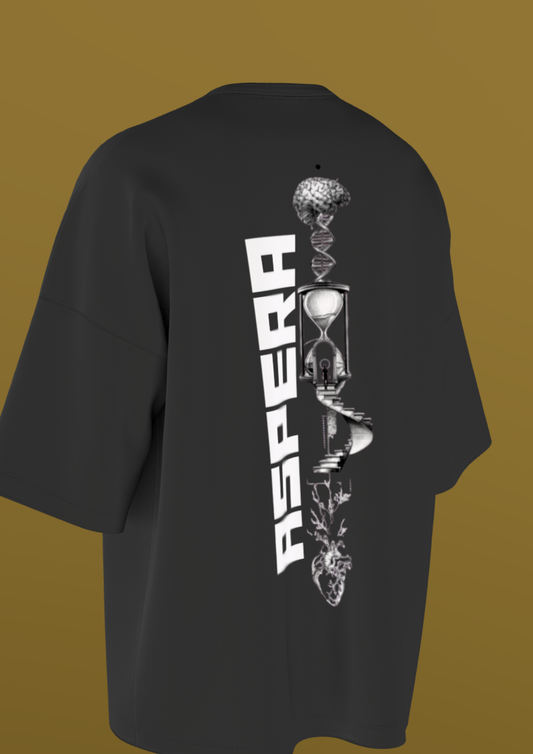 AIIMS MANGALGIRI - THE SPINE - PREMIUM 220 GSM OVERSIZE T-SHIRT - BLACK