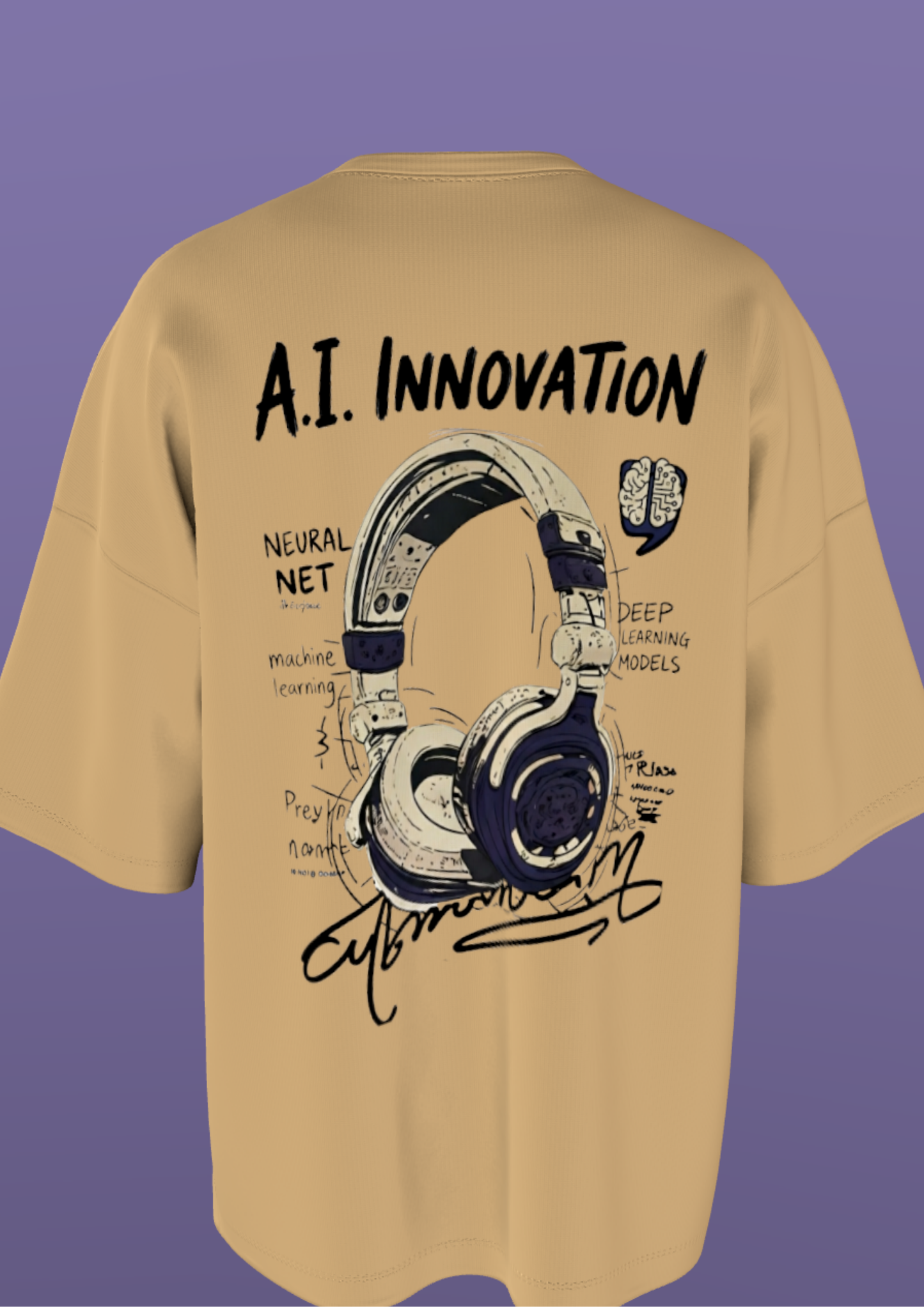 NIT SIKKIM - BEIGE AI INNOVATION - PREMIUM 240 GSM OVERSIZE T-SHIRT