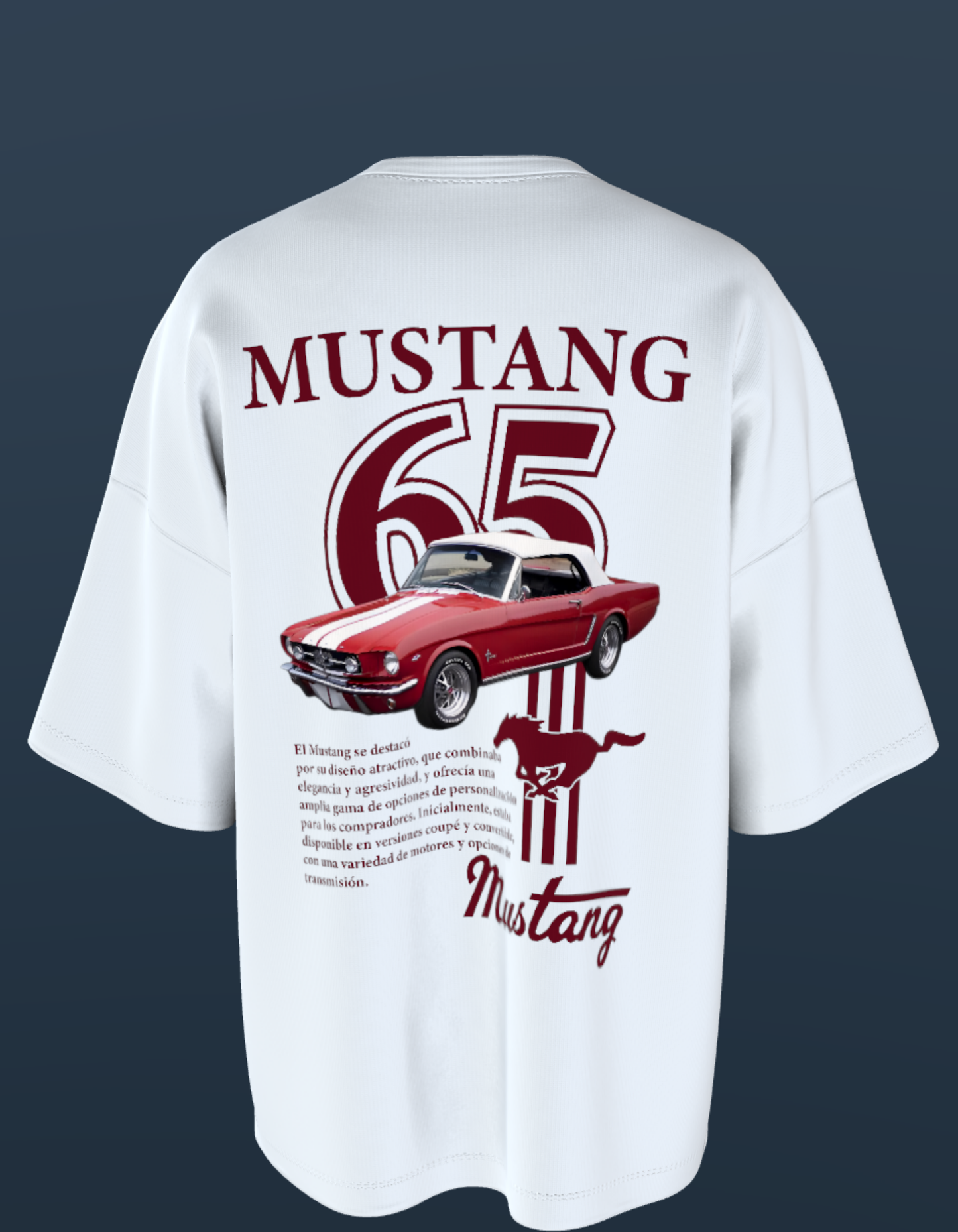 Oversized Premium Cotton T-Shirts - Mustang 65 Classic