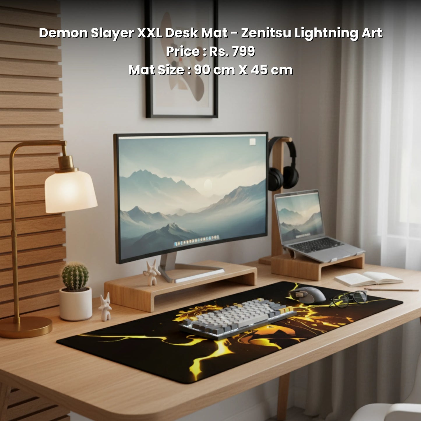 Zenitsu Lightning Art - Demon Slayer XXL Desk Mat