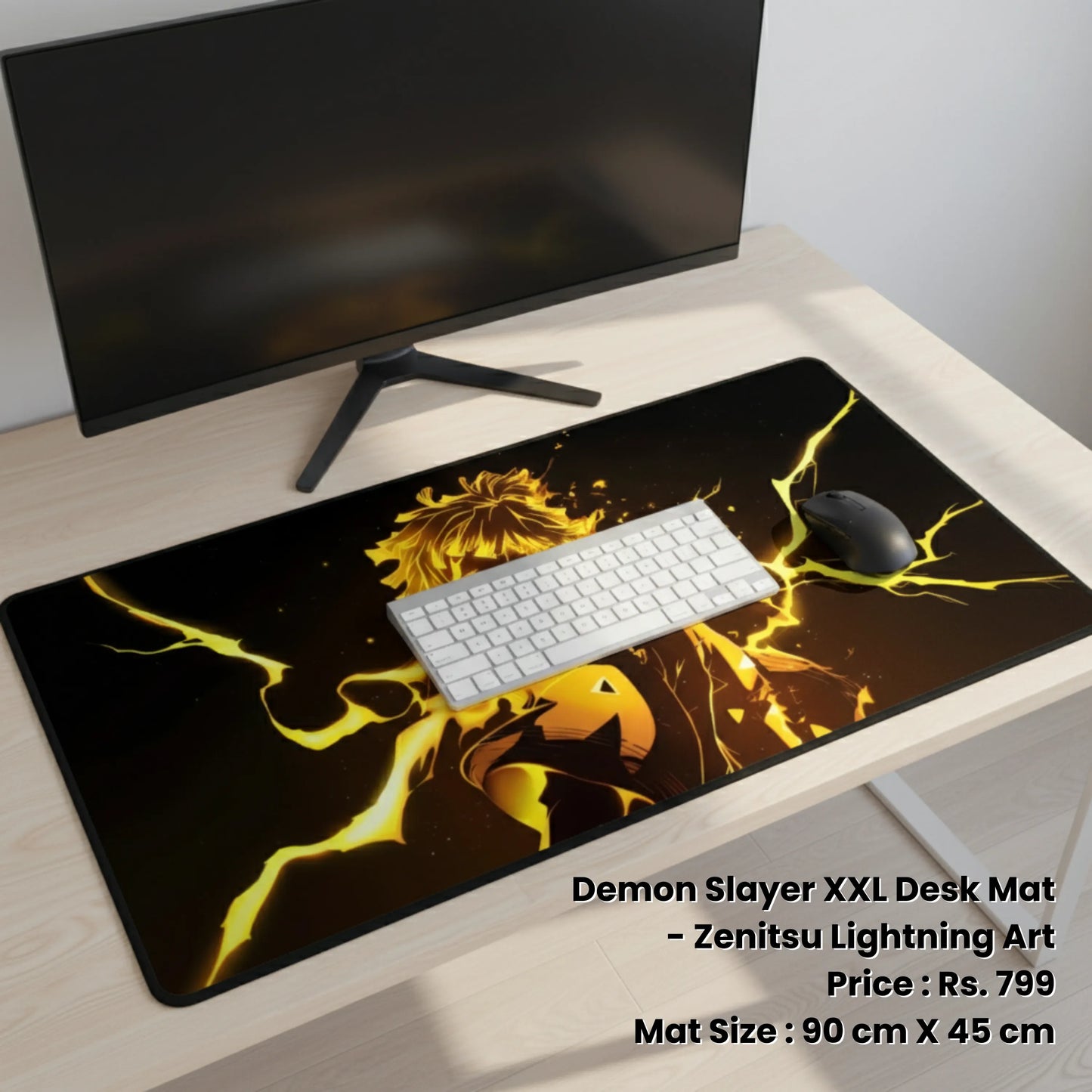 Zenitsu Lightning Art - Demon Slayer XXL Desk Mat