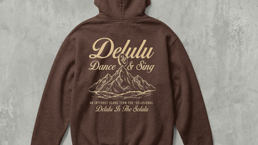IIM SHILLONG - BROWN DELULU - PREMIUM 380 GSM OVERSIZE EXPORT HOODIES