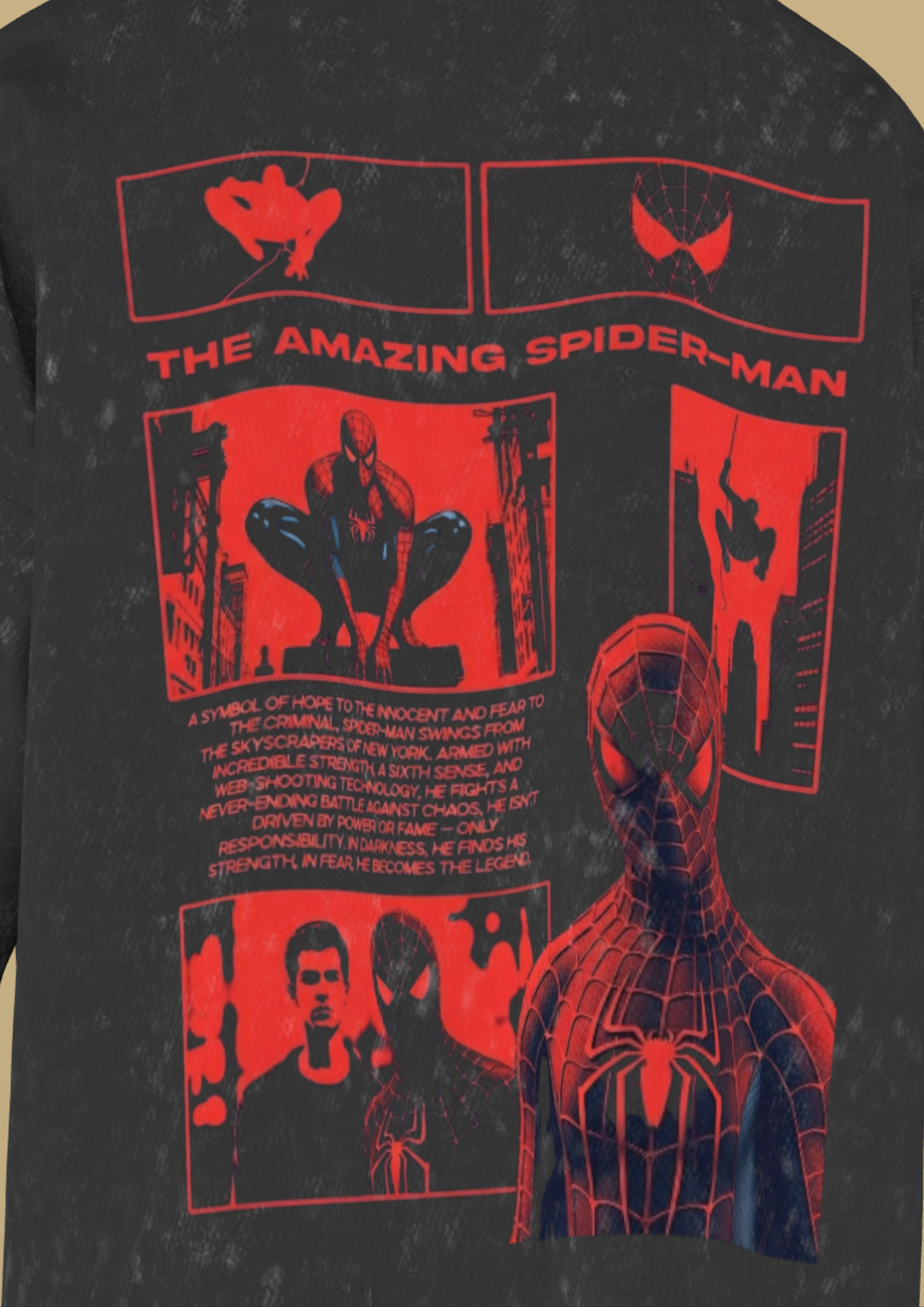 IIM SHILLONG - SPIDERMAN - PREMIUM 260 GSM OZ ACID WASH T-SHIRT