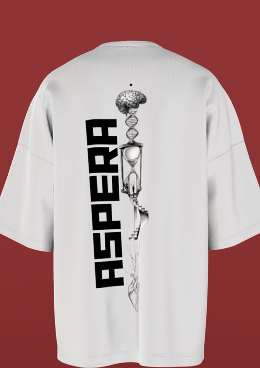 AIIMS MANGALGIRI - THE SPINE- PREMIUM 220 GSM OVERSIZE T-SHIRT - WHITE