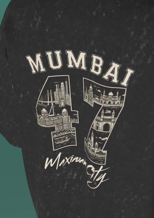TEDX CRCE - MUMBAI 47 - PREMIUM 250 GSM ACID WASH T-SHIRT - BLACK