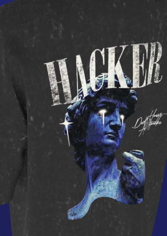 IIIT BHOPAL - HACKER SERIES - 260 GSM ACID WASH PREMIUMM OVERSIZE TSHIRT