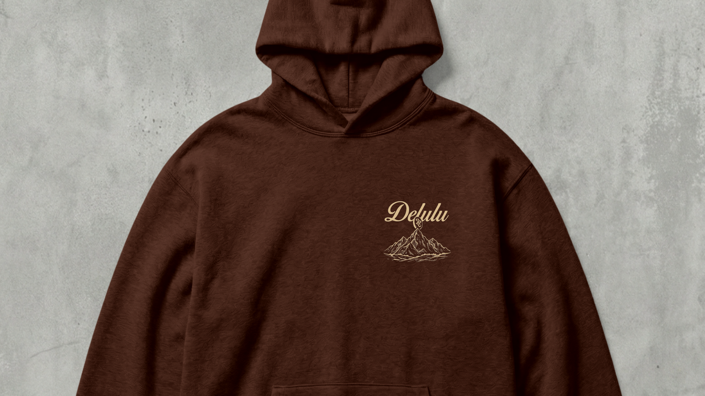 IIM SHILLONG - BROWN DELULU - PREMIUM 380 GSM OVERSIZE EXPORT HOODIES