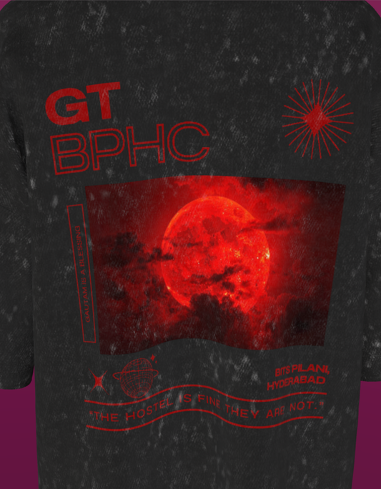 BITS HYDERABAD - BLOODY HELL - PREMIUM 250 GSM OVERSIZE ACIDWASH