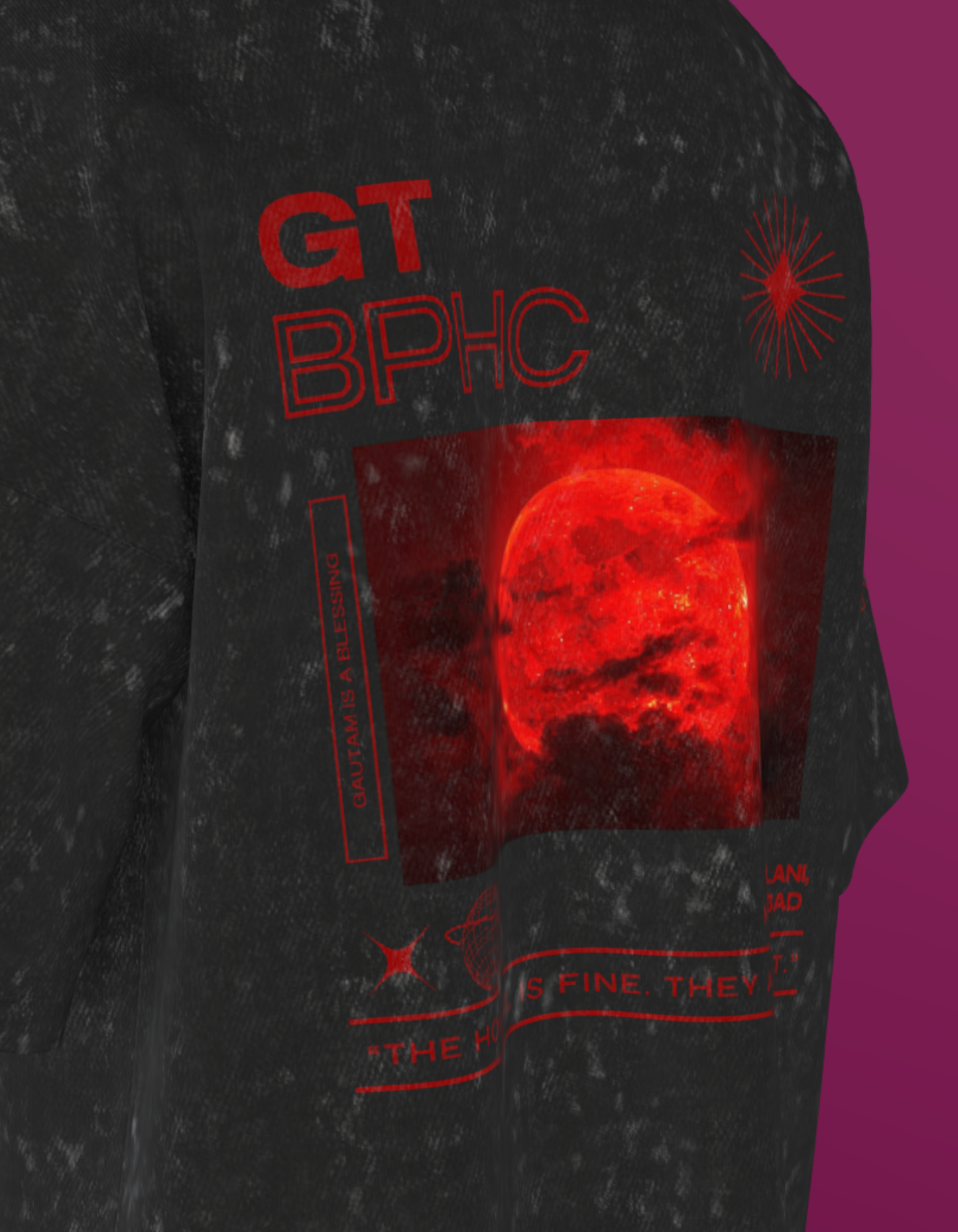 BITS HYDERABAD - BLOODY HELL - PREMIUM 250 GSM OVERSIZE ACIDWASH