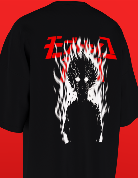 Oversized Anime T-Shirt Level 1: Mob Psycho 100 "Mob on Fire"