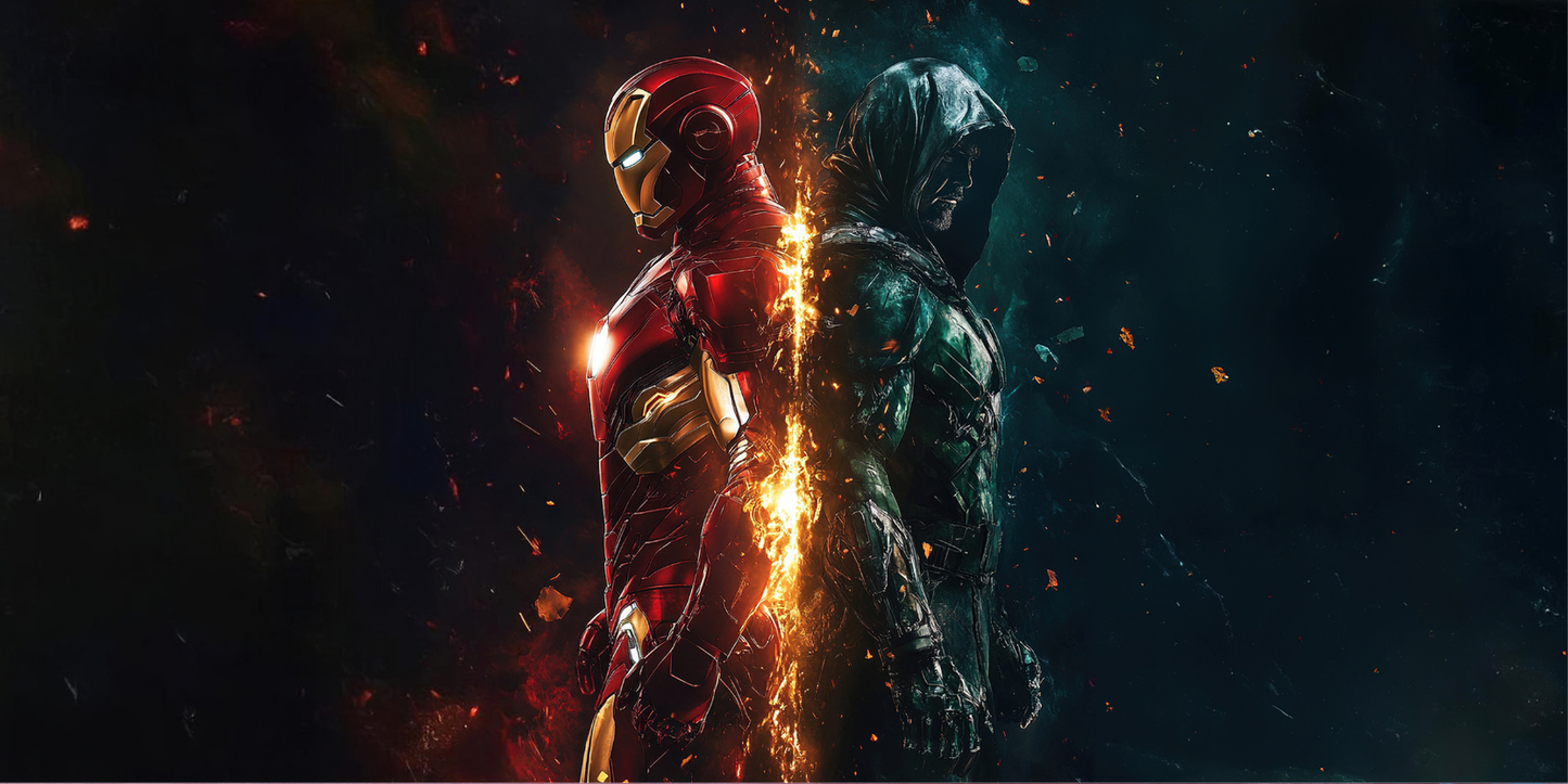 Extra Large Mouse Pad -Iron Man vs Dr Doom