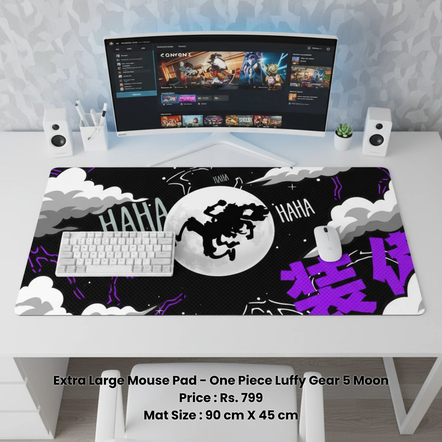 One Piece Luffy Gear 5 Moon - Extra Large Mouse Pad
