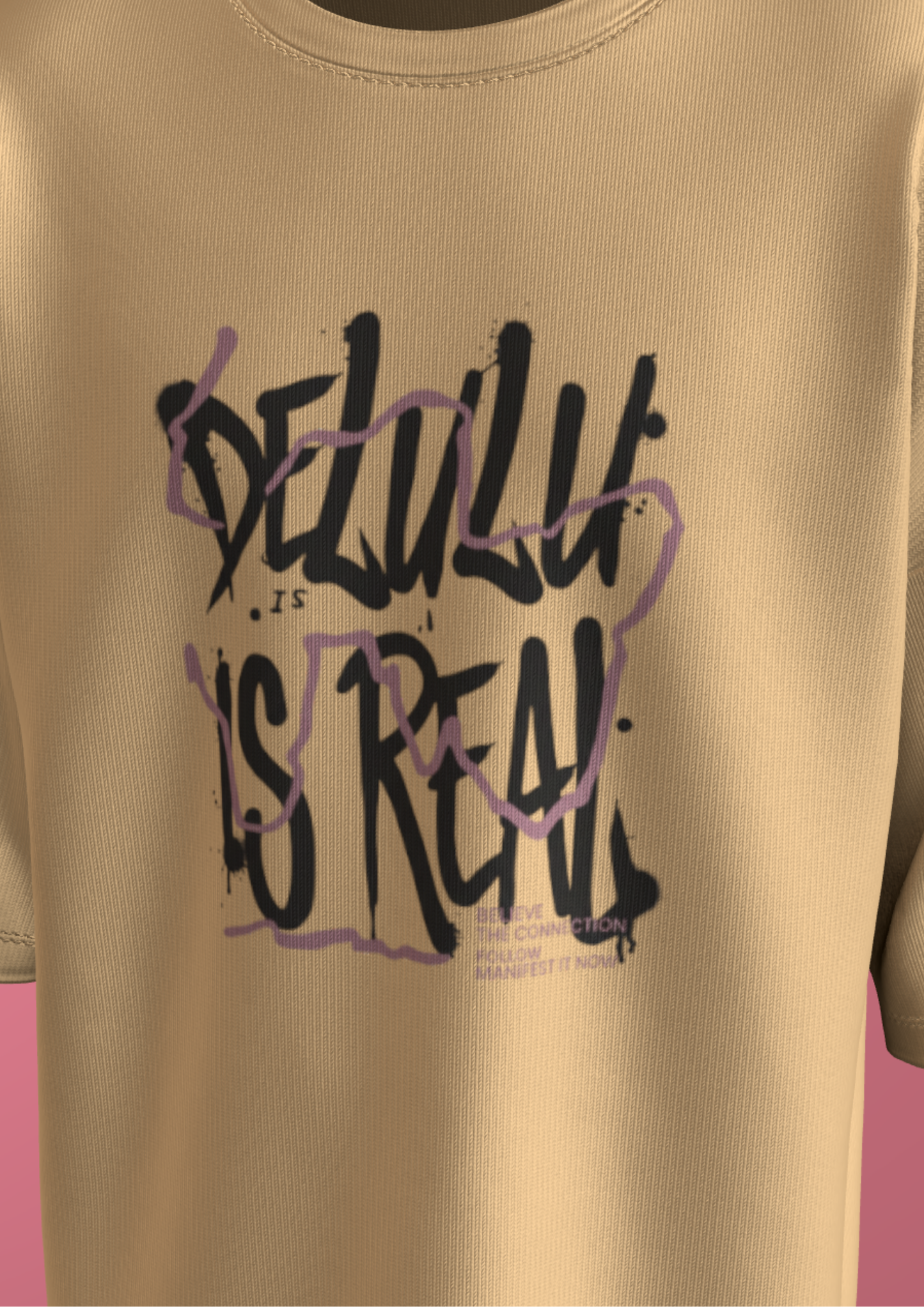 IIM SHILLONG - BEIGE DELULU - PREMIUM 240 GSM OZ T-SHIRT