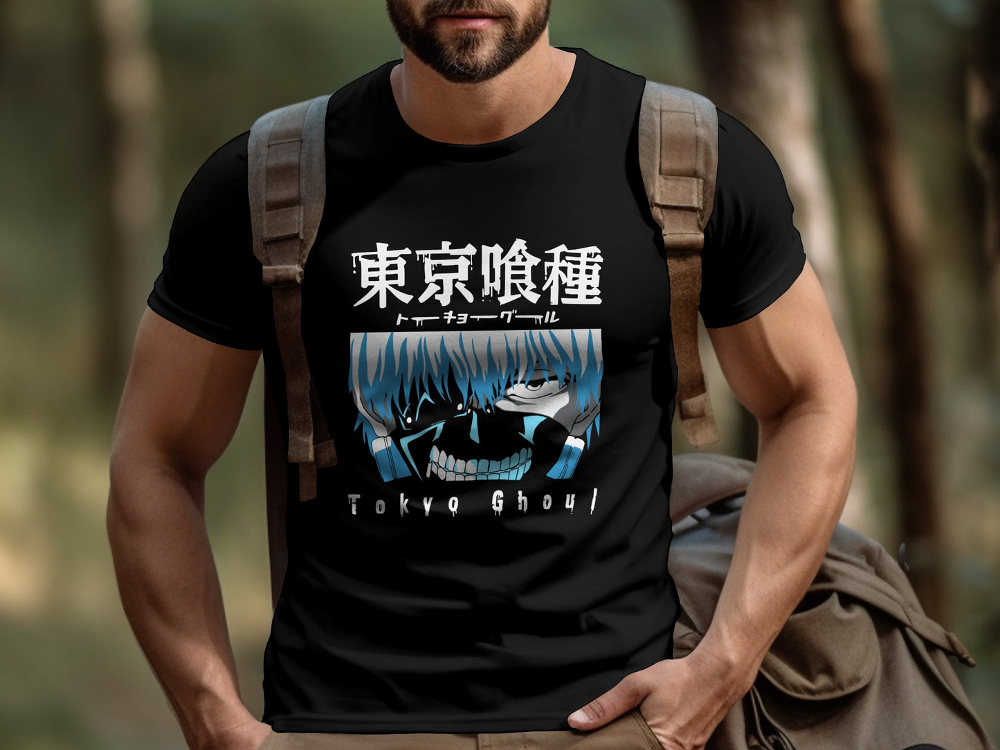 Classic Anime Series T-Shirts - Tokyo Ghoul - Ken Kaneki Blue