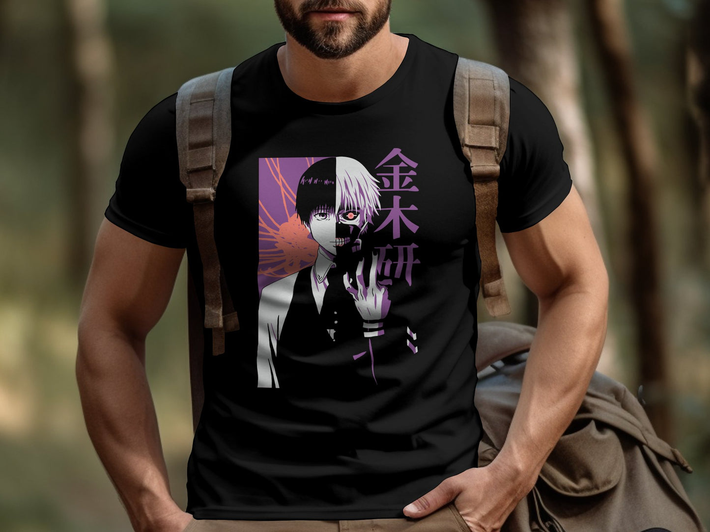 Classic Anime Series T-Shirts - Tokyo Ghoul - Ken Kaneki Blue Purple