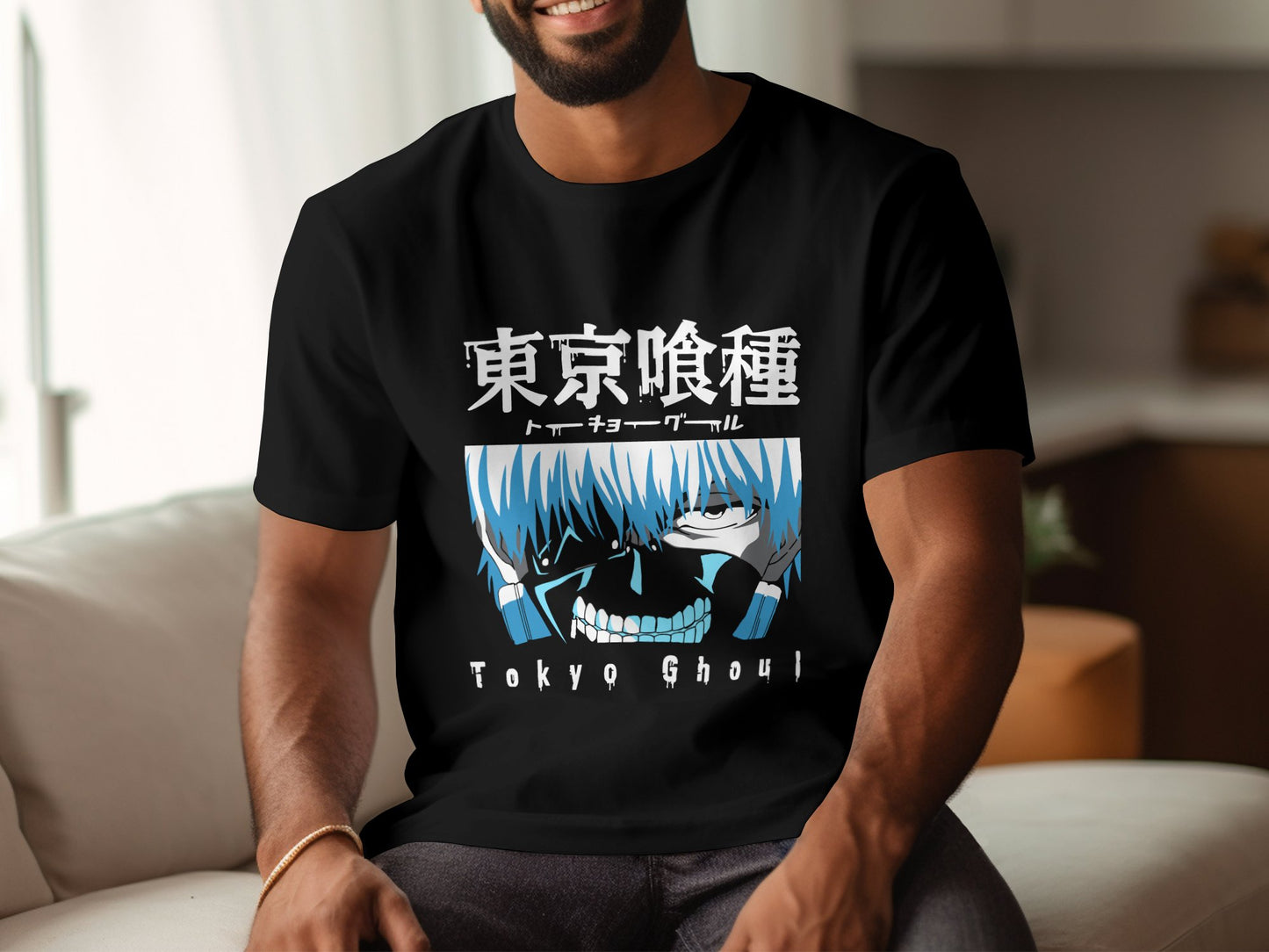 Classic Anime Series T-Shirts - Tokyo Ghoul - Ken Kaneki Blue