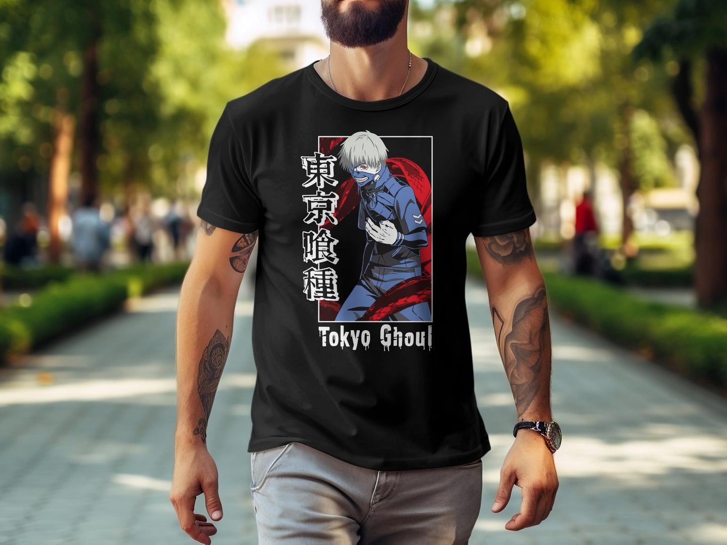 Classic Anime Series T-Shirts - Tokyo Ghoul - Ken Kaneki Red