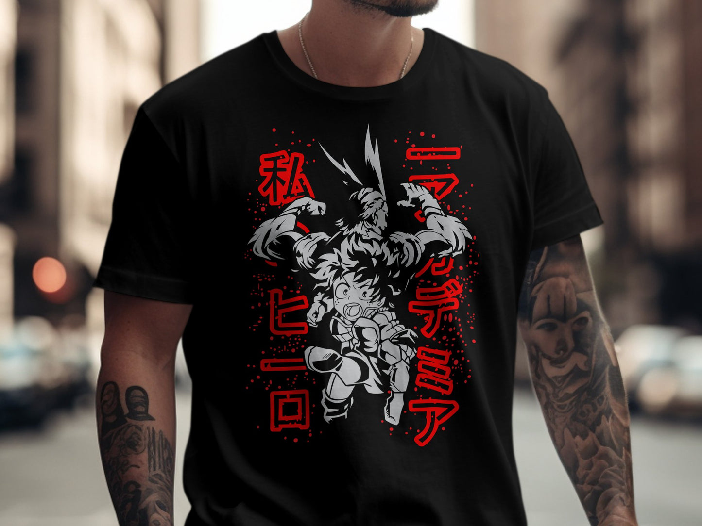Classic Anime Series T-Shirts - My Hero Academia - Deku X All might