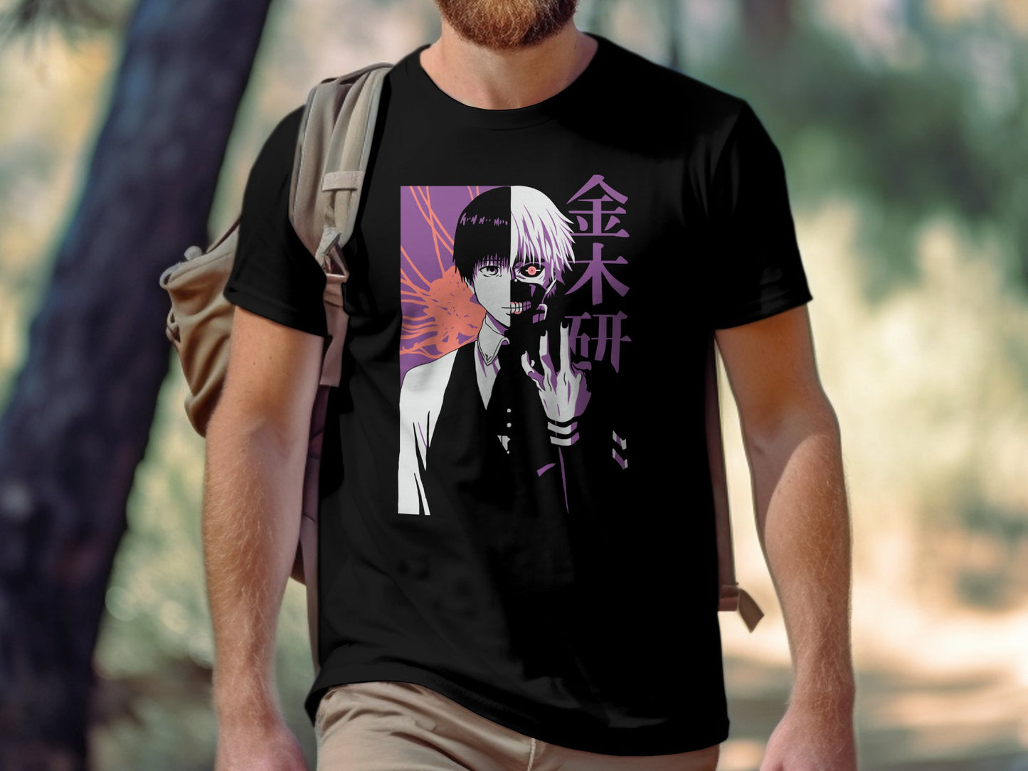 Classic Anime Series T-Shirts - Tokyo Ghoul - Ken Kaneki Blue Purple
