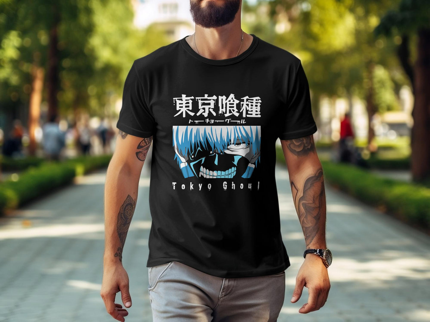 Classic Anime Series T-Shirts - Tokyo Ghoul - Ken Kaneki Blue