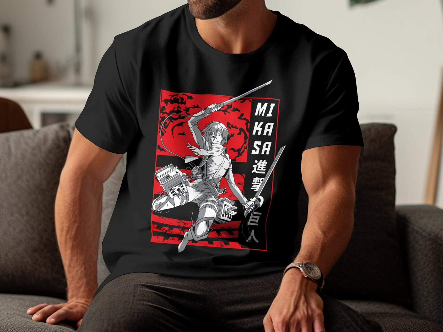 Classic Anime Series T-Shirts - Attack on Titans - Mikasa