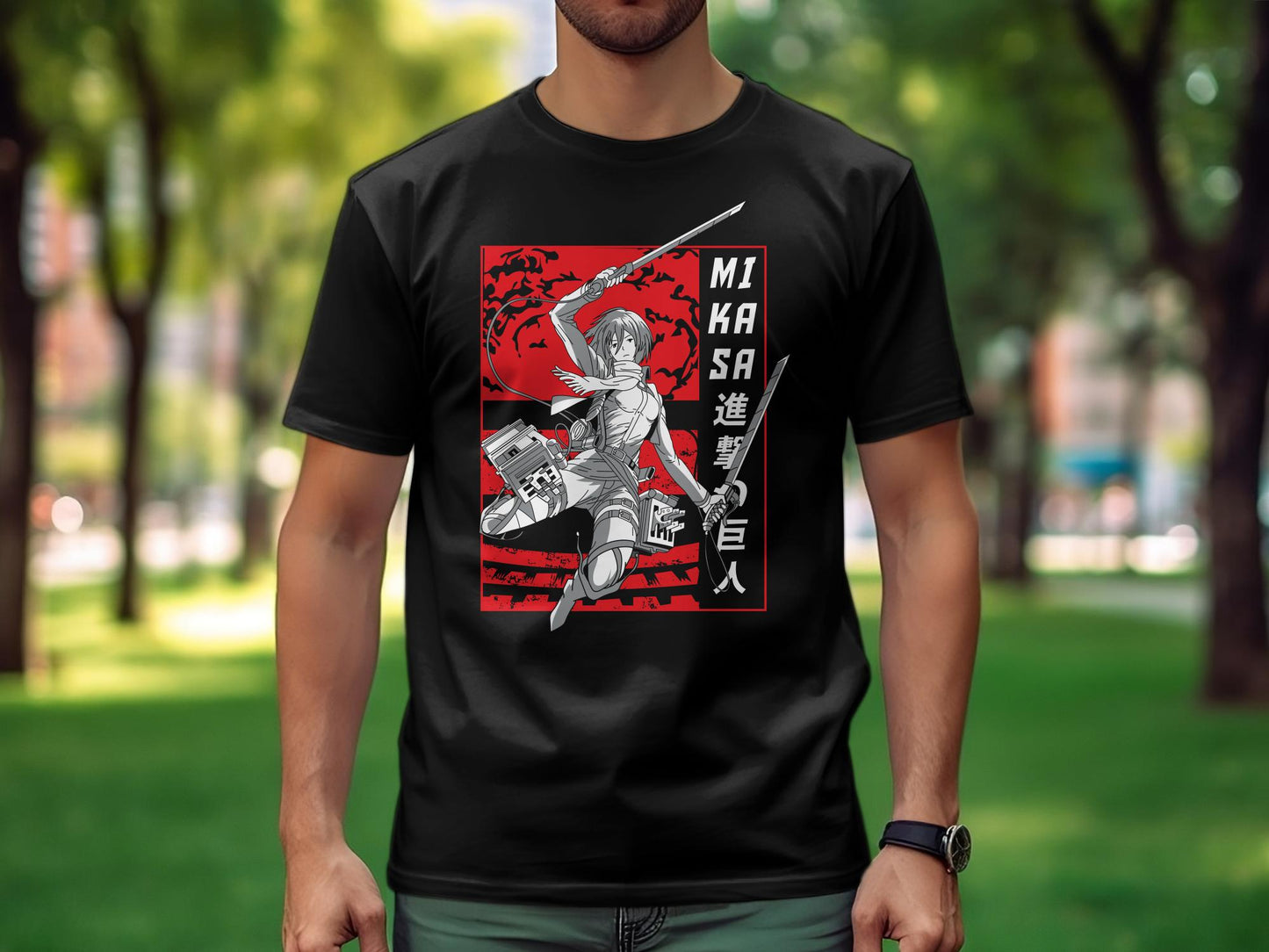 Classic Anime Series T-Shirts - Attack on Titans - Mikasa