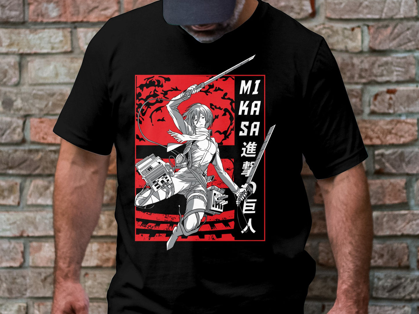 Classic Anime Series T-Shirts - Attack on Titans - Mikasa