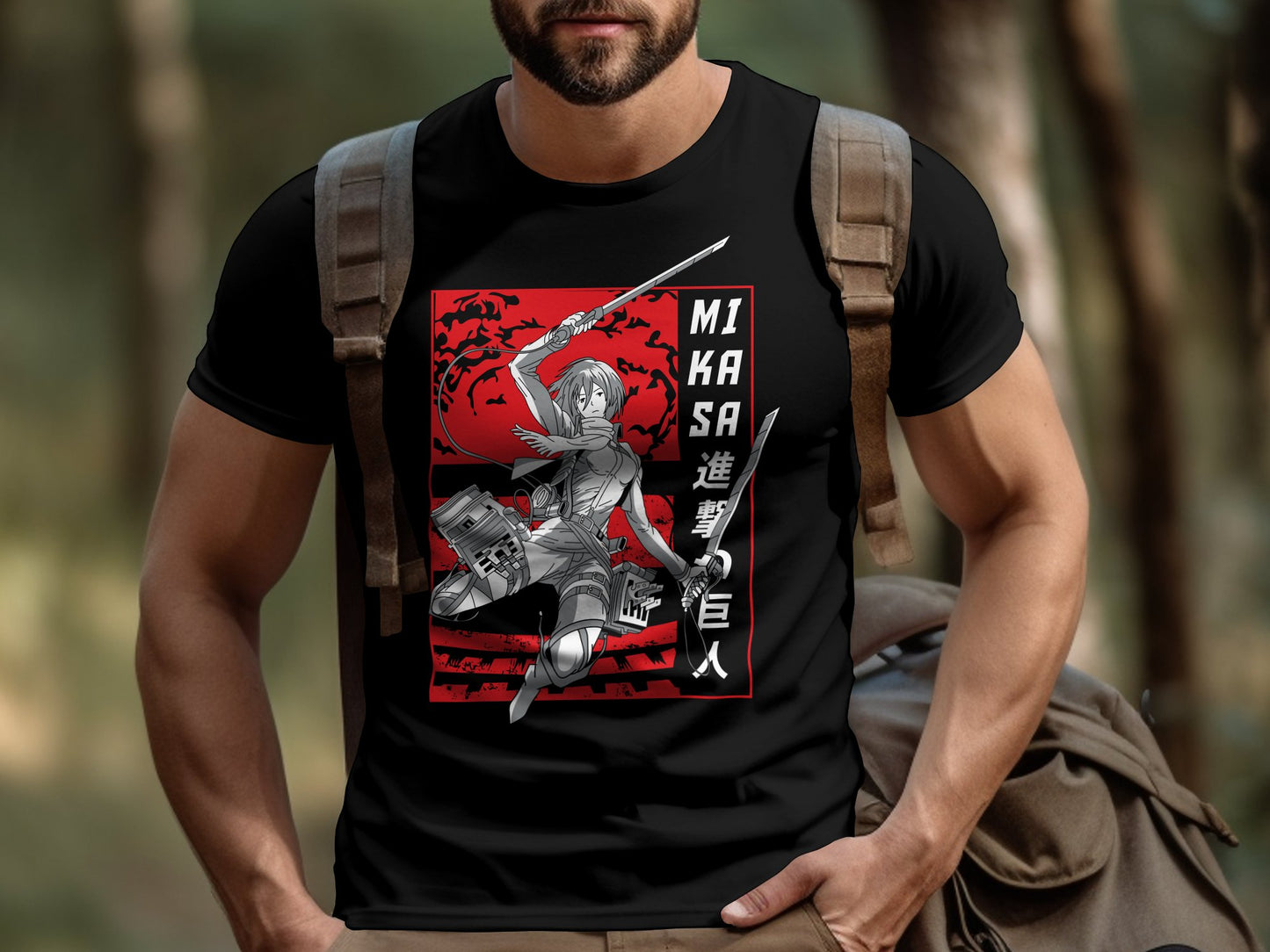 Classic Anime Series T-Shirts - Attack on Titans - Mikasa