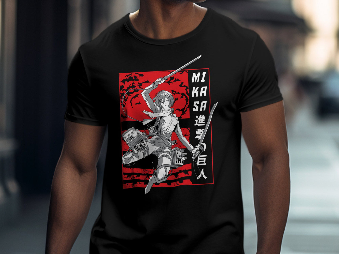 Classic Anime Series T-Shirts - Attack on Titans - Mikasa