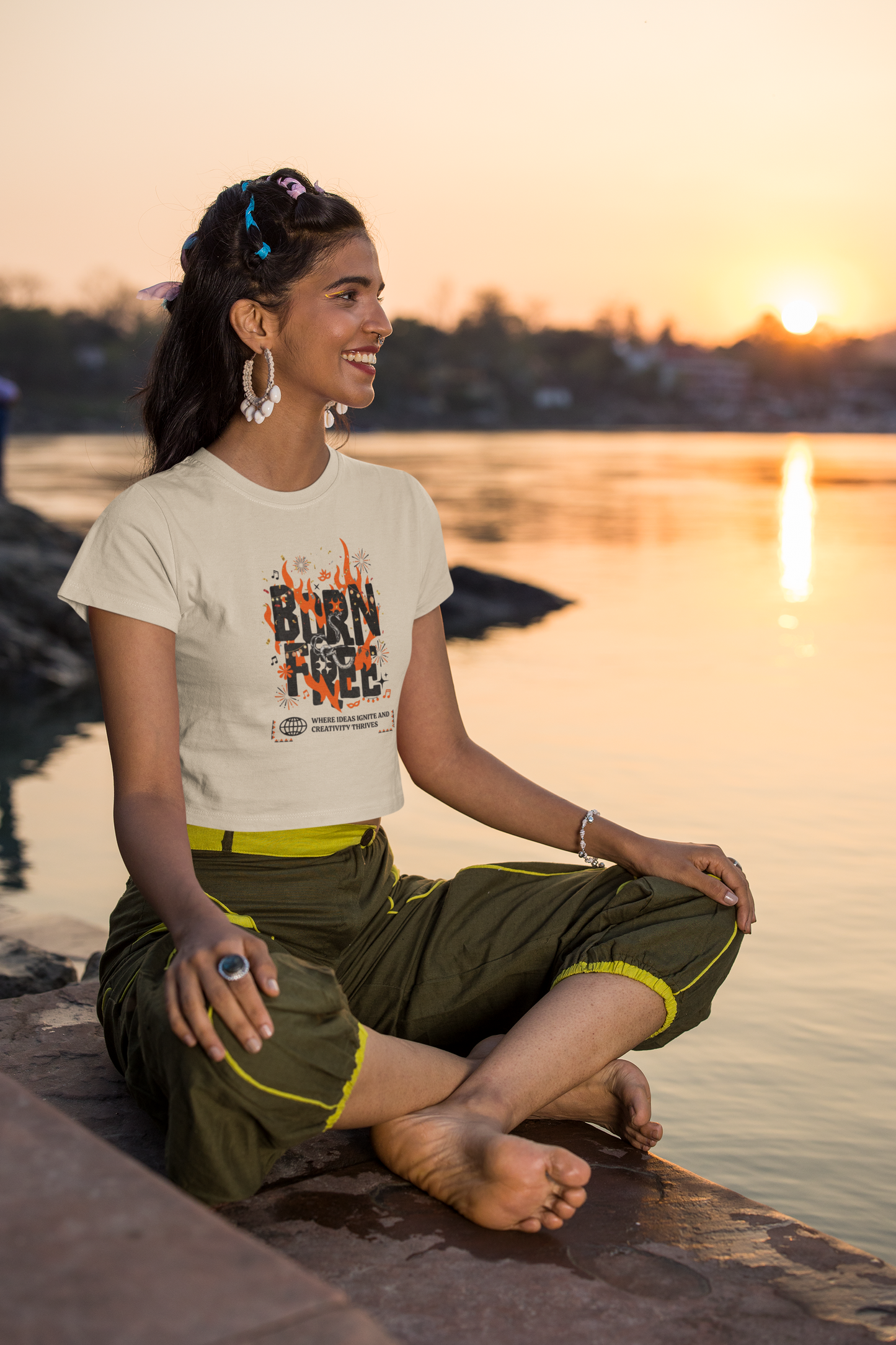 NIT NAGALAND - PREMIUM 260 GSM OVERSIZE CROP TOP - BORN FREE