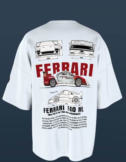 Oversized Premium Cotton T-Shirts - Ferrari F40 ML