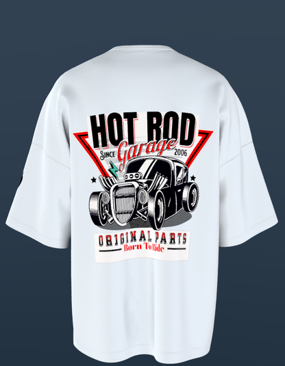 Oversized Premium Cotton T-Shirts -Hot Rod Garage