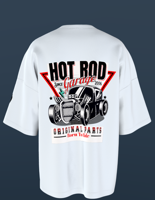 Oversized Premium Cotton T-Shirts -Hot Rod Garage