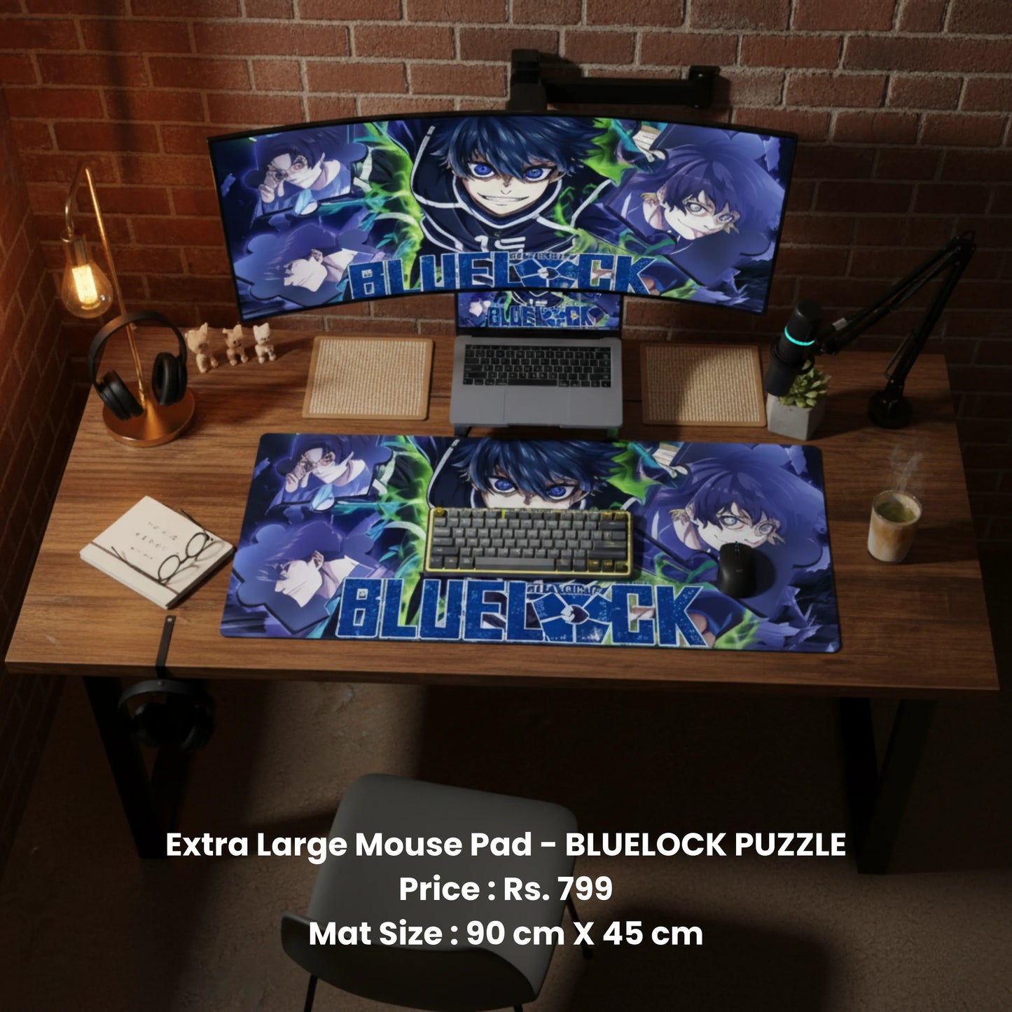 Blue Lock Puzzle - Extra Large Mouse Pad