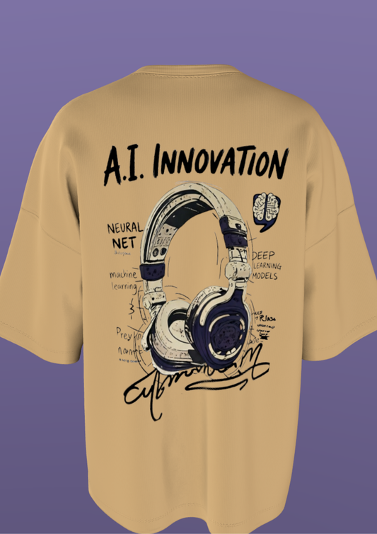 NIT SIKKIM  - BEIGE AI INNOVATION  - PREMIUM 240 GSM OVERSIZE T-SHIRT