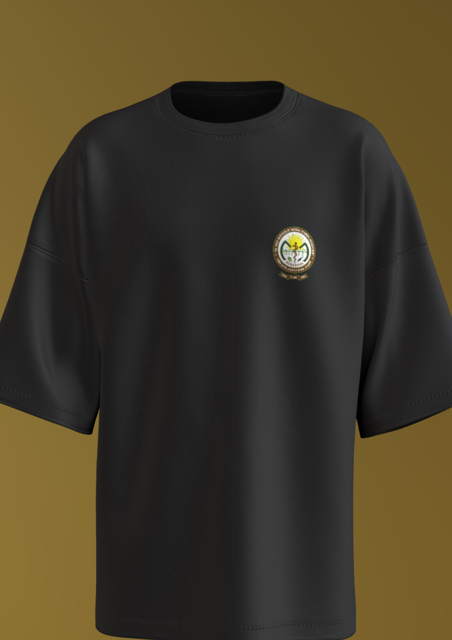 AIIMS MANGALGIRI - THE SPINE - PREMIUM 220 GSM OVERSIZE T-SHIRT - BLACK