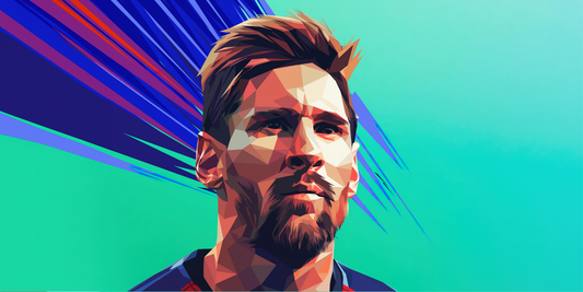 Extra Large Mouse Pad - Messi Polygon
