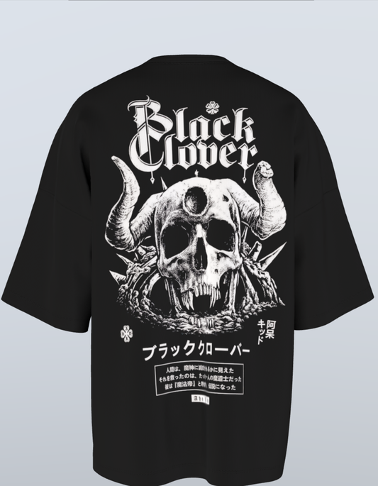 Oversized Anime T-Shirt Level 1: Black Clover "Asta Devil Form Skull"