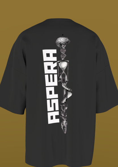 AIIMS MANGALGIRI - THE SPINE - PREMIUM 220 GSM OVERSIZE T-SHIRT - BLACK