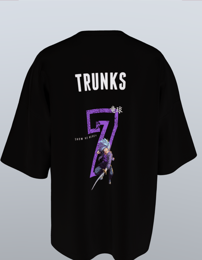 Oversized Anime T-Shirt Level 1:  Trunks "Show No Mercy"