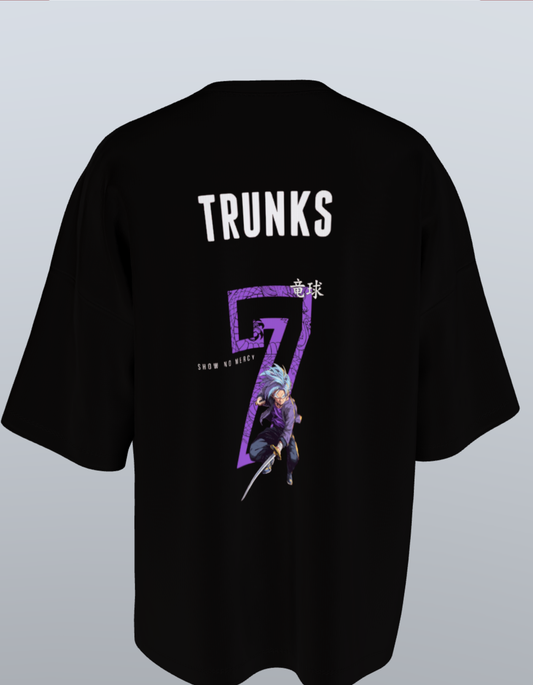 Oversized Anime T-Shirt Level 1:  Trunks "Show No Mercy"