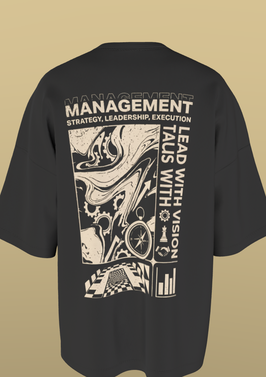 IIT HYDERABAD - THE UPPER MANAGEMENT - PREMIUM 220 GSM OVERSIZE T-SHIRT - BLACK