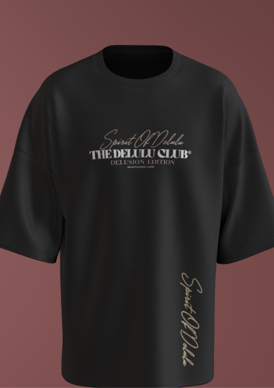 IIM SHILLONG - BLACK DELULU - PREMIUM 220 GSM OZ T-SHIRT